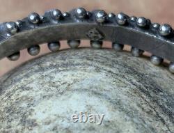 15TURQUOISE Stones STERLING Silver CUFF Bracelet FRED HARVEY Era