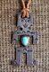 1920 Navajo Vtg Old Pawn Fred Harvey Kachina Watch Fob Silver Turquoise Necklace