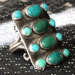 1920s Pawn Navajo Native HUGE Turquoise Silver Ring Old FRED Harvey RARE