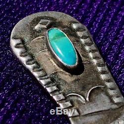 1930s Blue Turquoise Cowboy Boot Pin Brooch Silver Fred Harvey Pawn Cute Pawn