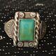 1930s Navajo Pawn Silver Blue Green Turquoise Small Fred Harvey Era Old Ring