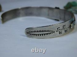 1930s SILVER ARROW Navajo Natural TURQUOISE STERLING Silver SNAKE Cuff Bracelet