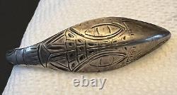 1940's Fred Harvey Era Native American Sterling Silver Serpent Cuff Bracelet