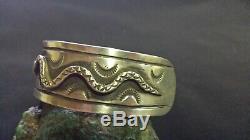 1940s Fred Harvey Navajo Whirling Log & Snake revival bracelet sterling silver
