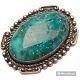 1940s Superior Navajo Natural Hachita Turquoise Sterling Silver Old Pin Brooch