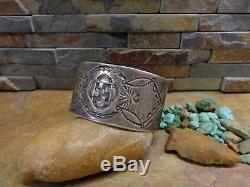 #1 Navajo Thunderbird Whirling Log Arrow Silver Cuff Native Old Pawn Fred Harvey