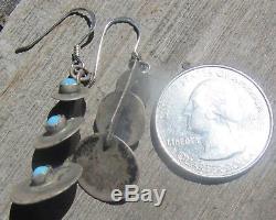 3 Pairs Vintage Old Pawn Fred Harvey Era Earrings Turquoise Sterling Stamped