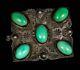 Antique! Fred Harvey Navajo Thunderbird Turquoise Sterling Silver Belt Buckle