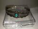 As Is Blue Turquoise Cuff Bracelet Stamped Ih Coin Silver Navajo Fred Harvey Era