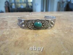 AUTHENTIC Old Fred Harvey Era Navajo Sterling Silver Turquoise Bracelet