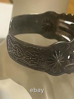 Amazing Navajo Fred Harvey Era Sterling Silver Cuff Bracelet