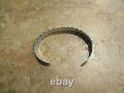 Antique Fred Harvey Era Navajo Sterling Silver Eight Turquoise Row Bracelet