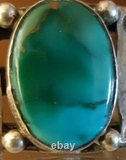 Antique Fred Harvey Era Silver Turquoise Bracelet