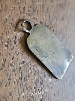 Antique NAVAJO Hand Made Sterling Silver FOB Pendant Native American Fred Harvey