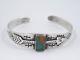 Antique Old Pawn Fred Harvey Era Navajo Silver & Turquoise Arrow Cuff Bracelet