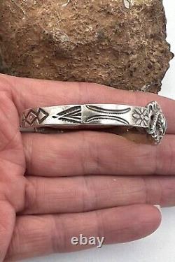 Authentic Fred Harvey Southwest Sterling Silver Turquoise Cuff Bracelet 6 3/8