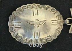 Beautiful Old Pawn Navajo Sterling Silver Stamped Concho Belt Fred Harvey Era