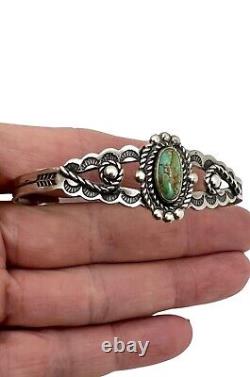 Bell Southwest Fred Harvey Sterling Silver Natural Turquoise Cuff Bracelet 6.25