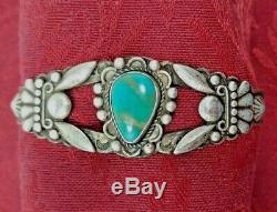 Bell Trading Indian Trading post TURQUOISE Silver FRED HARVEY Cuff BRACELET