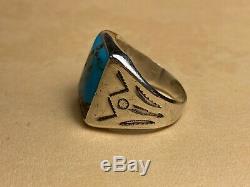 Bell Trading Post Vintage Sterling Silver Turquoise Ring Size 11 Fred Harvey Era