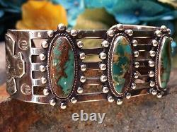 Best Early Fred Harvey Navajo Thunderbird Royston Turquoise Sterling Bracelet