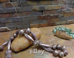Best Navajo Silver Hand Made Bench Bead Necklace Native Old Pawn Fred Harvey Era