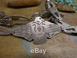 Best! Navajo Thunderbird Arrows Silver Hat Band Concho Old Pawn Fred Harvey Era