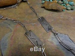Best Old Navajo Arrowhead Arrow Fob Pendant Necklace Silver Old Pawn Fred Harvey