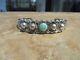 Classic Old Fred Harvey Era Navajo Sterling Silver Turquoise Dome Bracelet