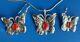 Carnelian Agate Sterling Silver Fred Harvey Era Butterfly Necklace & Earrings