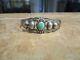 Charming Old Fred Harvey Era Navajo Sterling Silver Turquoise Dome Bracelet