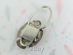 Classic sterling silver Fred Harvey Navajo Thunderbird key ring signed DS