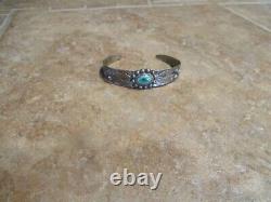 DESIRABLE OLD Fred Harvey Era Navajo Sterling Silver Turquoise CONCHO Bracelet