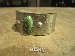 EARLY 1900's Fred Harvey NAVAJO Silver PREMIUM Turquoise WHIRLING LOG Bracelet