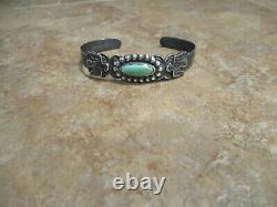 EARLY 1920's / 30's Navajo Coin Silver Turquoise THUNDERBIRD Bracelet