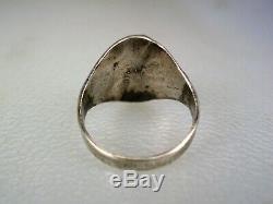 EARLY Fred Harvey Era NAVAJO STAMPED STERLING SILVER INDIAN ARROWS RING sz 7