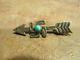 Early Fred Harvey Era Navajo Silver Turquoise Whirling Log Pin 1 5/8