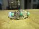 Early Fred Harvey Era Silver Turquoise Applied Thunderbird Whirling Log Bracelet