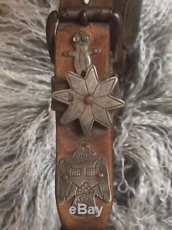 EARLY SILVER ADORNED HEADSTALL FRED HARVEY NATIVE AMERICAN 1920s