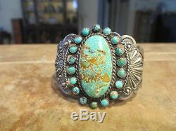 EXQUISITE OLD Fred Harvey Era Navajo Indian Handmade Silver Turquoise Bracelet