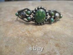 EXQUISITE Old Fred Harvey Navajo Sterling Silver CERRILLOS TURQUOISE Bracelet