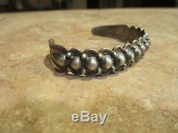 EXTRA FINE Old Fred Harvey Era Bell Navajo Sterling Silver DOME Row Bracelet