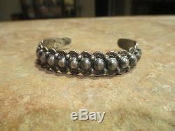 EXTRA FINE Old Fred Harvey Era Bell Navajo Sterling Silver DOME Row Bracelet