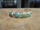 Extra Nice Old Fred Harvey Era Navajo Sterling Silver Four Turquoise Bracelet