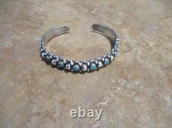 EXTRA NICE Old Fred Harvey Era Navajo Sterling Silver Turquoise Row Bracelet