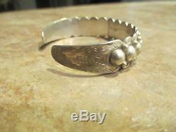 EXTRA OLD Fred Harvey Era BELL Navajo Sterling Silver DOME Row Bracelet
