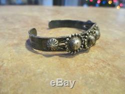 EXTRA OLD Fred Harvey Era BELL Navajo Sterling Silver DOME Row Cuff Bracelet