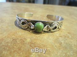 EXTRA OLD Fred Harvey Era Silver Turquoise WHIRLING LOG APPLIED SNAKES Bracelet