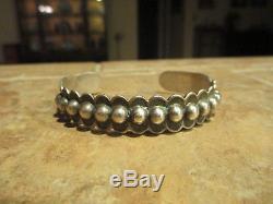 EXTRA OLD Fred Harvey Era Sterling Silver DOME Row Cuff Bracelet 1940's
