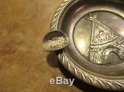 EXTRA OLD PAWN Fred Harvey Era Navajo Sterling Silver TEEPEE Ash Tray